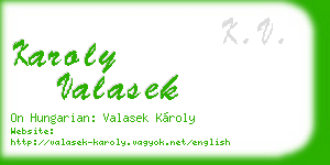karoly valasek business card